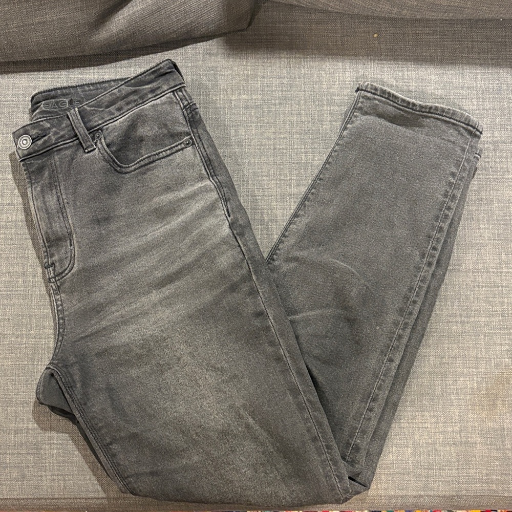 American Eagle Outfitters Charcoal Stretch Mom Jeans